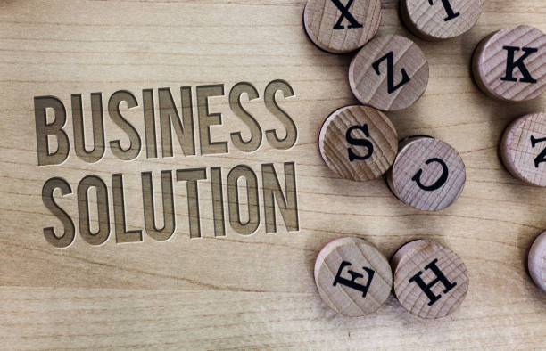 istock Conceptual hand writing showing Business Solution. Business photo showcasing Services that include strategic planning and evaluation 1046534286