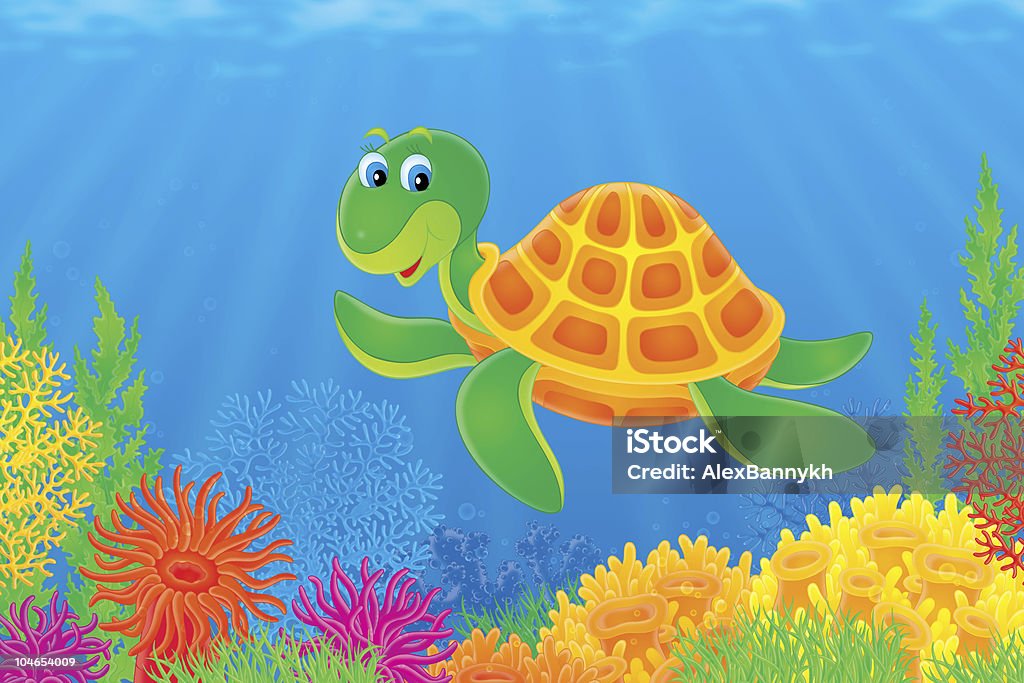 Meeresschildkröte - Lizenzfrei Alge Stock-Illustration