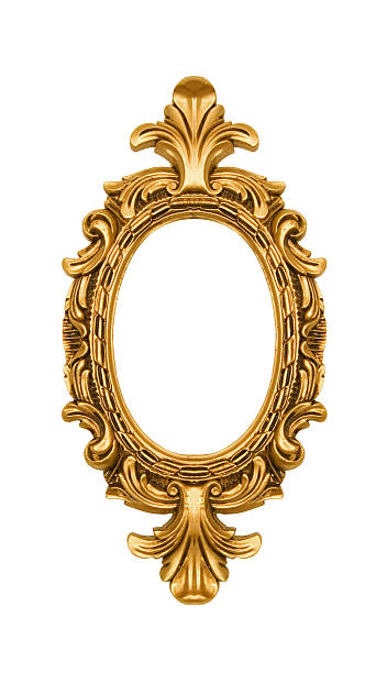 istock Vintage oval gold ornate frame 104654262