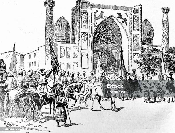 Entry Of The Ruler Into Samarkand Stock Illustration - Download Image Now - Islam, Army Soldier, Engraved Image