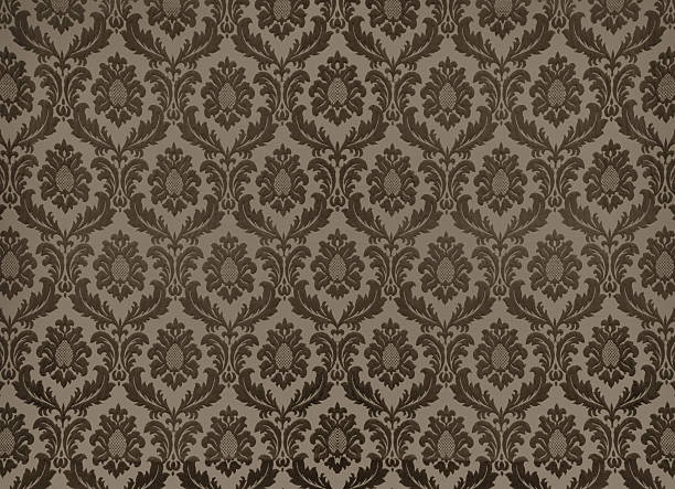 istock Swirly floral retro wallpaper 104654479