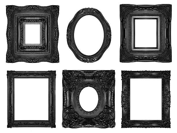 красивый декоративной оправе - frame ellipse photograph black стоковые фото и изображения