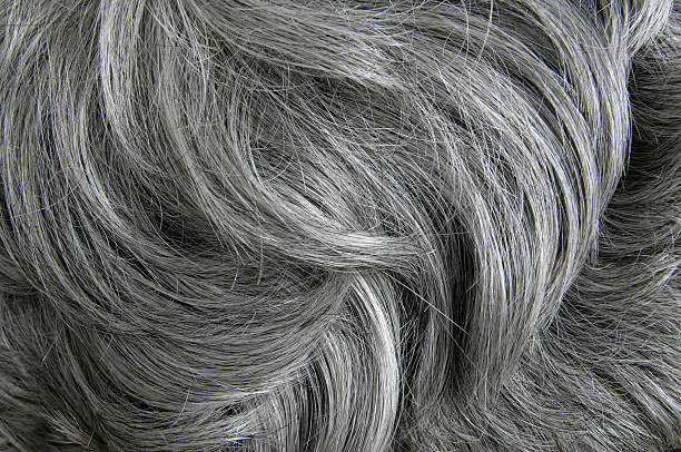 Grey hair texture stock photo