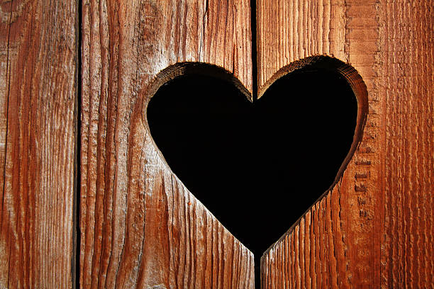 istock Wooden door with heart 104654931