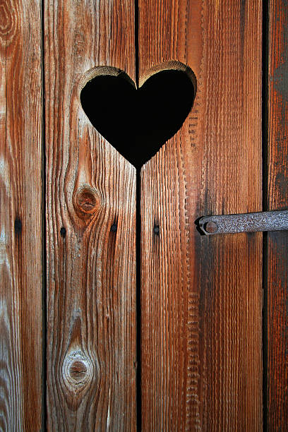 istock Wooden door with heart 104654933