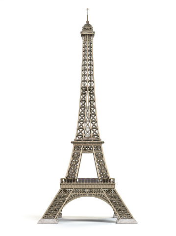 Metálico de la Torre Eiffel aislado sobre fondo blanco photo