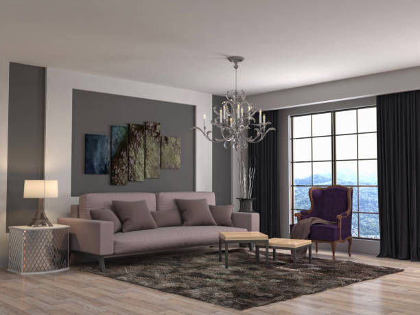 istock Interior of the living room. 3D illustration 1046556548