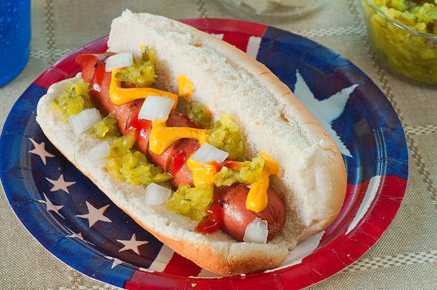istock Hot dog with the works 104656701