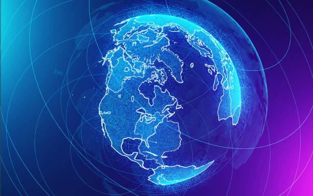 istock Nice abstract earth on a blue and purple background 1046569964