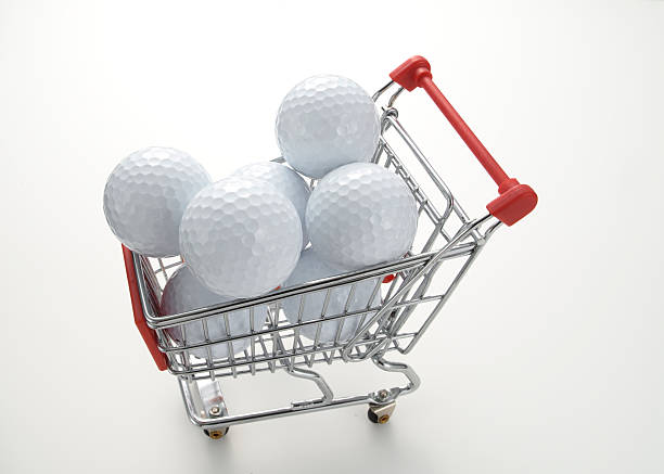 istock Shopping cart with golf ball 104657024