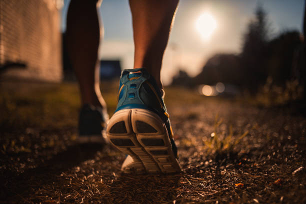 Close up shot of runner's shoes Close up shot of runner's shoes marathon stock pictures, royalty-free photos & images