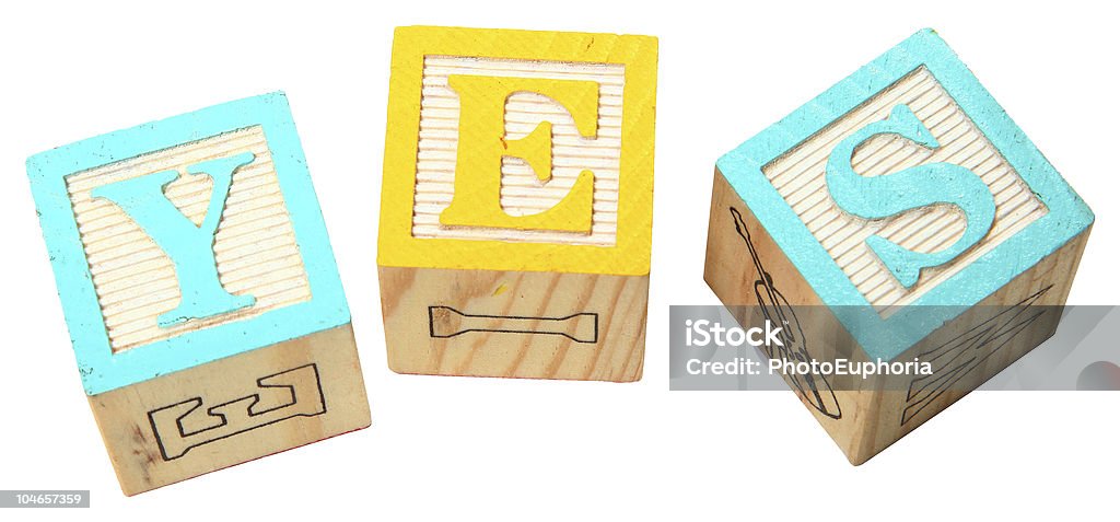 Alphabet Blocks YES  Agreement Stock Photo