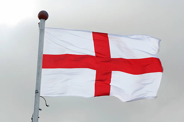 flagge von st. george - english flag st george flag st stock-fotos und bilder