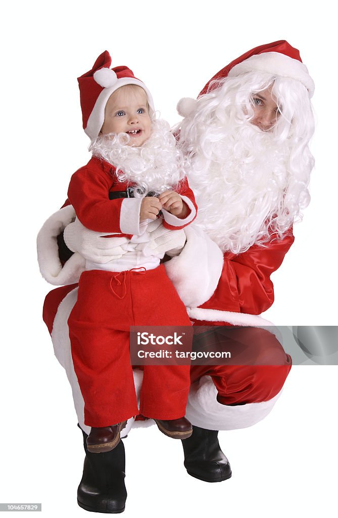 Casal de santa cláusula esperar Natal. - Foto de stock de Abraçar royalty-free