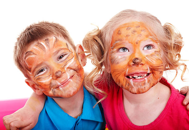 istock Children with paint of face. 104658643