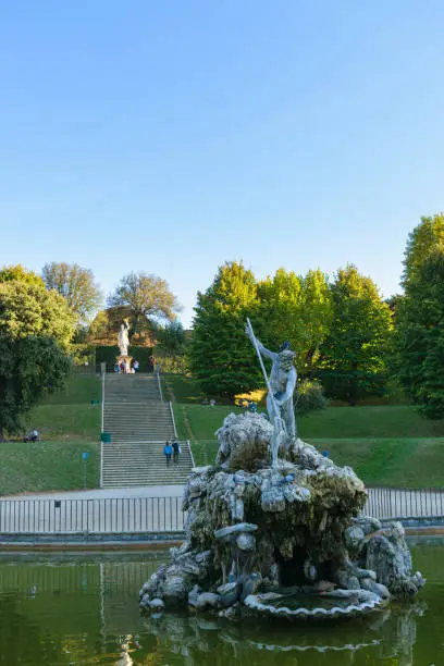 Photo of Boboli gardens Fountain of Neptune, Florence, Italy
