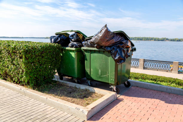 istock Opened green plastic recycling containers with garbage bags 1046592398