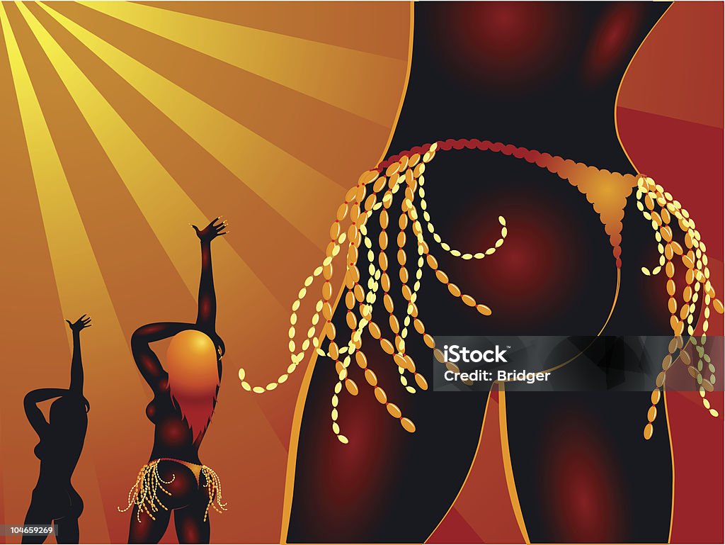 hot samba female dancer back buttocks and of dark skinned samba dancer Dancing stock vector