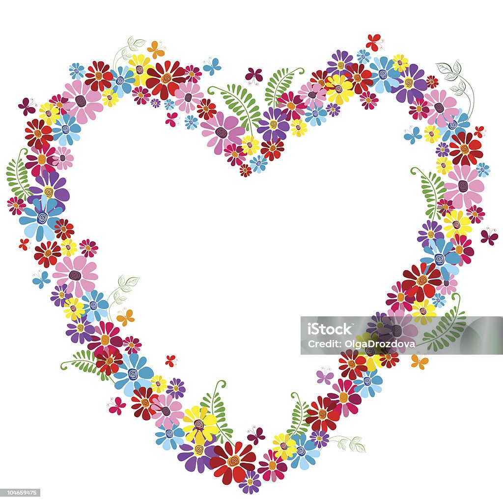 Decorative  valentine floral frame  Butterfly - Insect stock vector