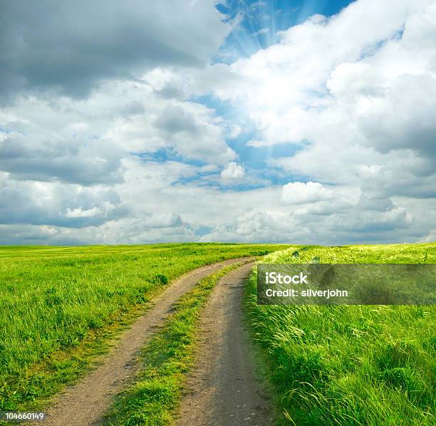 Summer Landscape Stock Photo - Download Image Now - Agricultural Field, Beauty In Nature, Blue