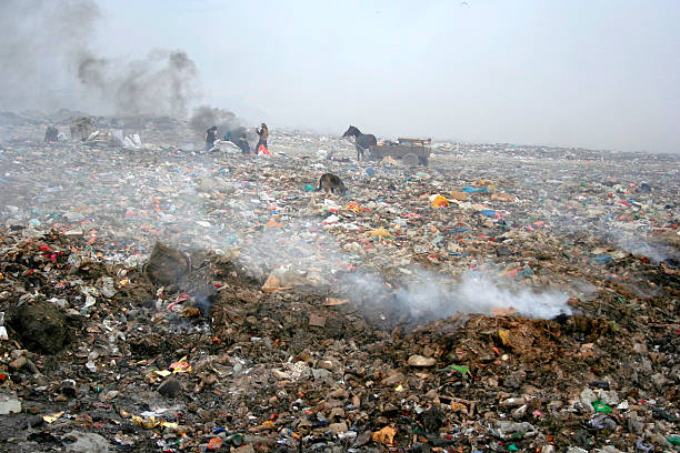 istock People who live in Garbage. Smoke. Pollution. 104660181