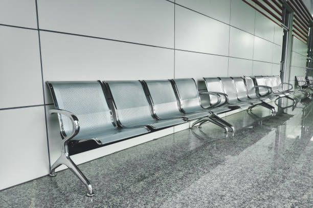 istock Modern bench interior.Empty bench in airport and exhibition hall.Interior objects. 1046610050