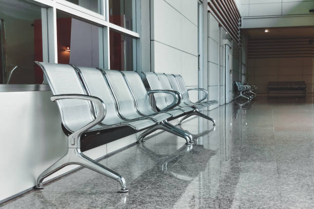 istock Modern bench interior.Empty bench in airport and exhibition hall.Interior objects. 1046610086
