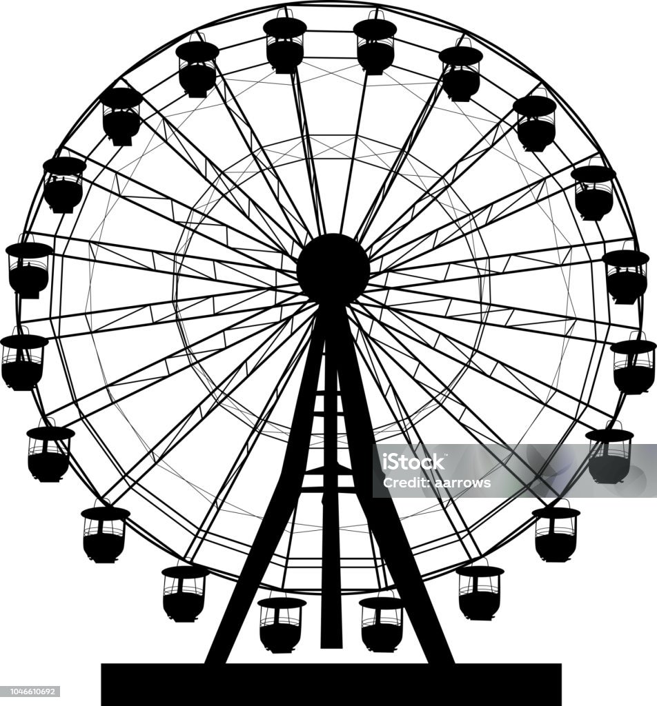 Silhouette atraktsion colorful ferris wheel on white background illustration Silhouette atraktsion colorful ferris wheel on white background illustration. Ferris Wheel stock vector