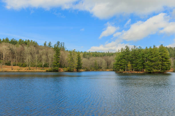 istock Mountain lake with small island 1046612852
