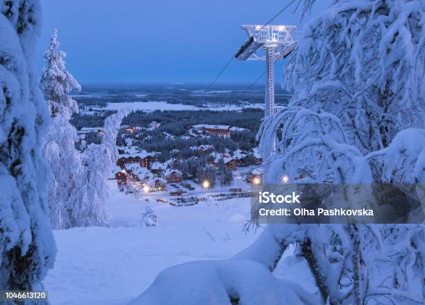 Photo libre de droit de Nuit Polaire En Station De Ski De Levi banque d'images et plus d'images libres de droit de Arctique - Arctique, Finlande, Nuit