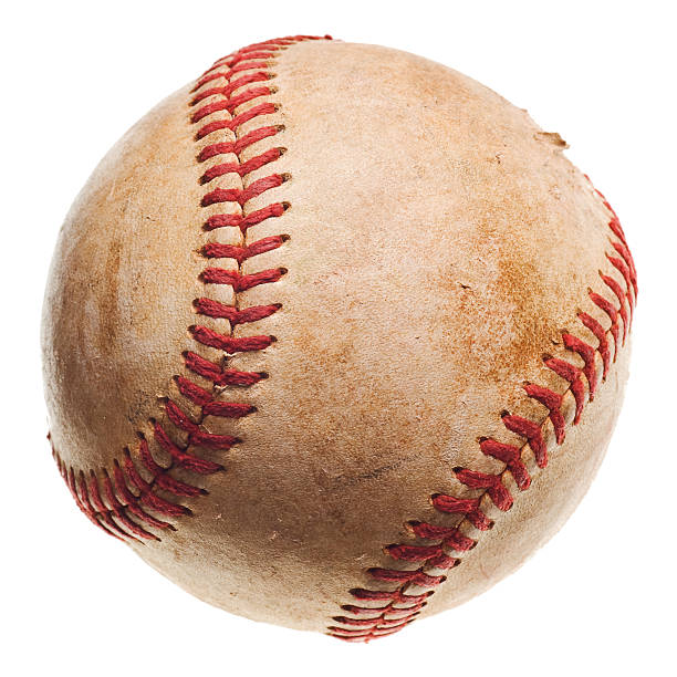baseball with red stitching stock photo