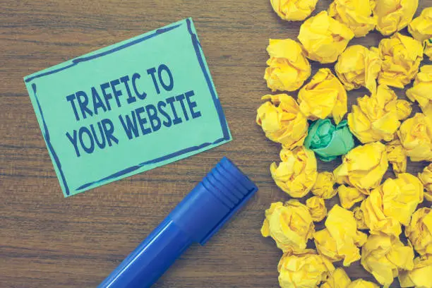 Photo of Text sign showing Traffic To Your Website. Conceptual photo Lifeblood of online business more Potential Leads