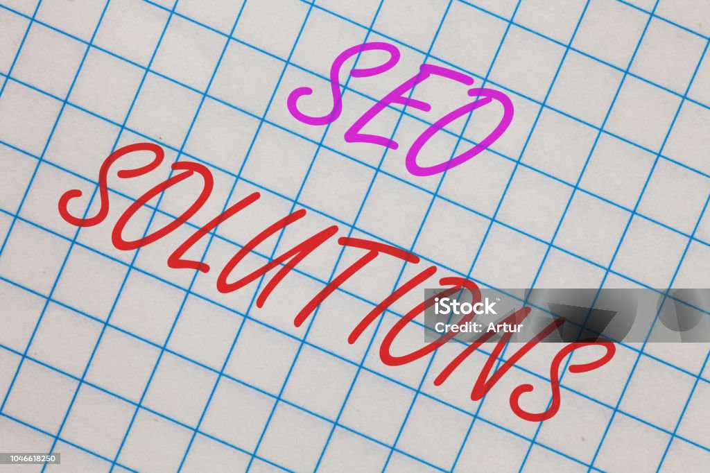 Word writing text Seo Solutions. Business concept for Search Engine Result Page Increase Visitors by Rankings Notebook squared page scholar background space communicate ideas messages. Word writing text Seo Solutions. Business concept for Search Engine Result Page Increase Visitors by Rankings Notebook squared page scholar background space communicate ideas messages Advertisement Stock Photo