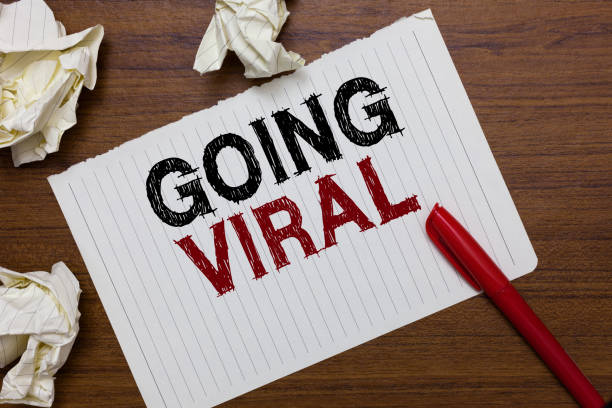 istock Conceptual hand writing showing Going Viral. Business photo text image video or link that spreads rapidly through population Marker over notebook crumpled papers ripped pages several tries. 1046618266
