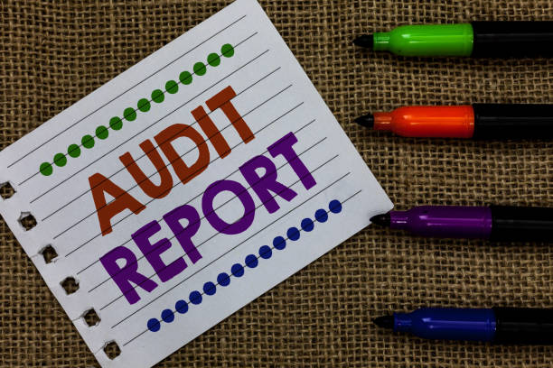 istock Handwriting text writing Audit Report. Concept meaning An appraisal of complete financial status of a business Assets Notebook Paper Important reminder Communicate ideas Markers Jute background. 1046619132