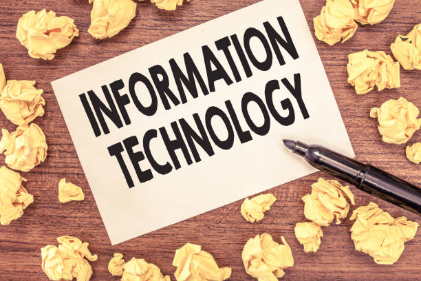 istock Conceptual hand writing showing Information Technology. Business photo showcasing use Systems to Store Retrieve Transmit Send Data 1046619318