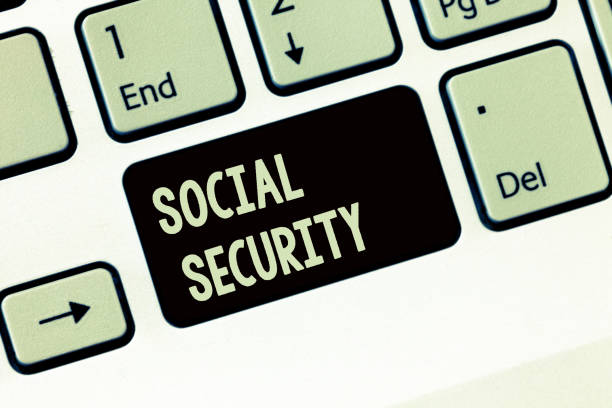 istock Handwriting text writing Social Security. Concept meaning assistance from state people with inadequate or no income 1046619502