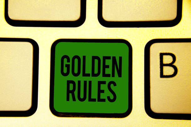 istock Word writing text Golden Rules. Business concept for Basic principle that should be followed Important Principle Keyboard green key Intention create computer computing reflection document. 1046619536