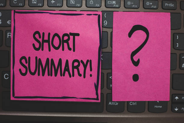 istock Writing note showing Short Summary Motivational Call. Business photo showcasing Brief statement of main points clear Black laptop keyboard pink paper ask thought computer notebook netbook. 1046619960