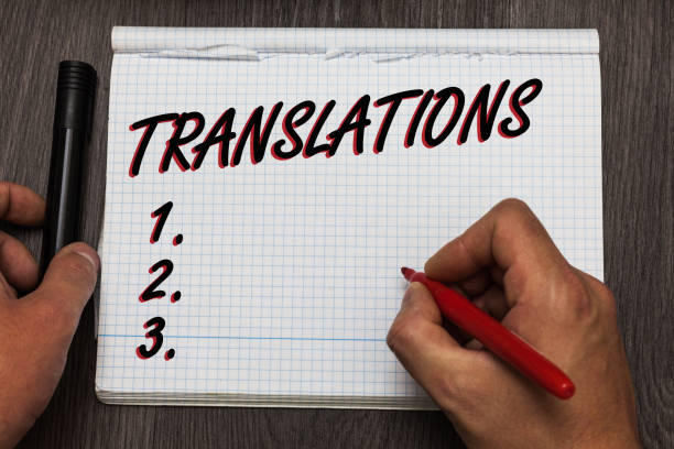 istock Handwriting text writing Translations. Concept meaning Written or printed process of translating words text voice Graph paper thoughts ideas important marker pens practical book jobs. 1046620204