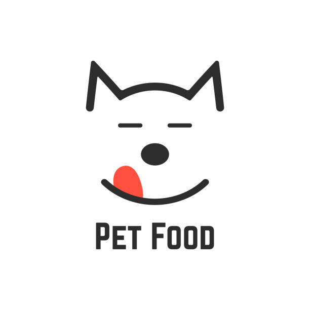 illustrations, cliparts, dessins animés et icônes de aliment pour animaux familiers avec l’icône de chien - dog eating pets licking