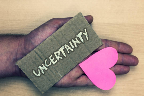 istock Writing note showing Uncertainty. Business photo showcasing Unpredictability of certain situations events behavior Lovely art love nice show pitch wood work handhold ultraportable. 1046622926