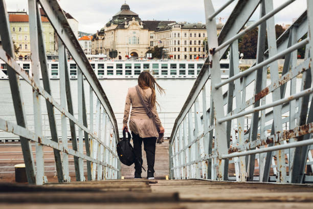 istock Turist woman in danube river 1046628358
