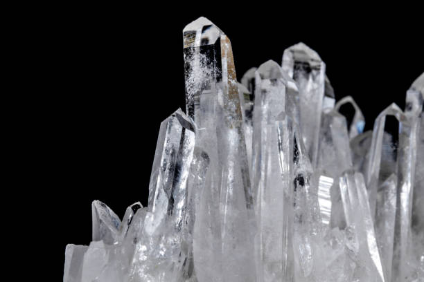 istock Macro Mineral Stone Rhinestone in Crystals on a Black Background 1046634532