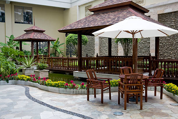 istock patio with table and chairs 104663466
