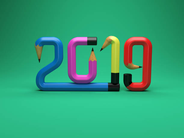 istock New Year 2019 Creative Design Concept with Pencil 1046643310