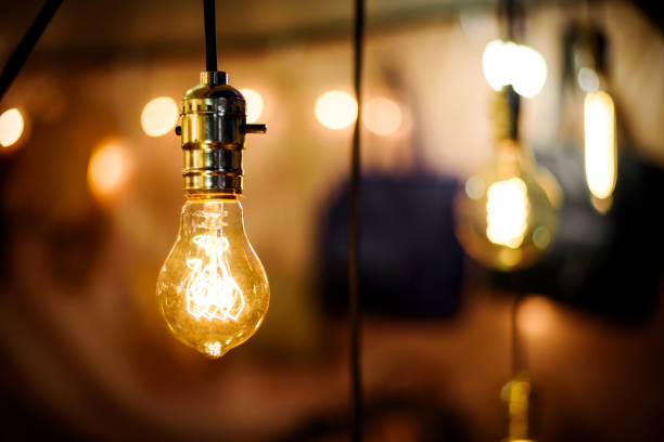 istock Vintage lighting Bulb decor , Incandescent Lamp Retro style 1046645898