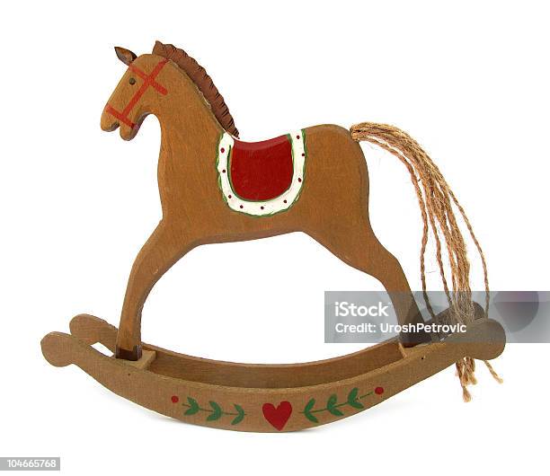 Foto de Carrinho De Cavalo De Brinquedo De Madeira e mais fotos de stock de Brinquedo - Brinquedo, Cadeira de Balanço, Cauda