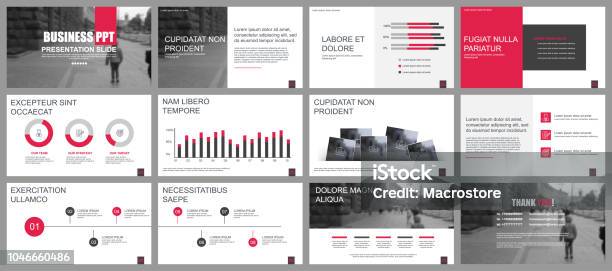 Business Presentation Slides Templates From Infographic Elements Stock Illustration - Download Image Now