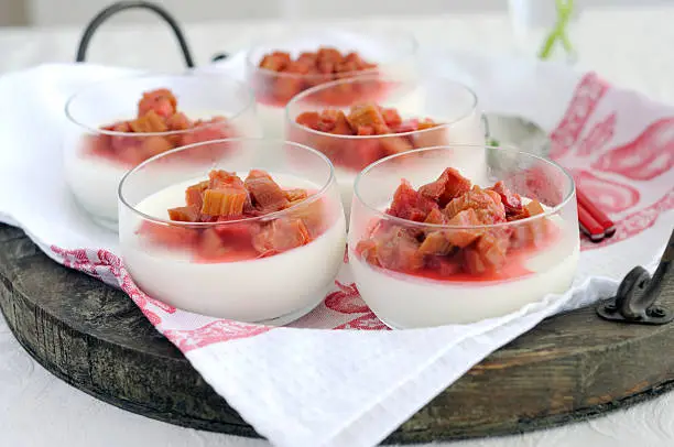 Photo of Lavender Panna Cotta With Poached Rhubarb